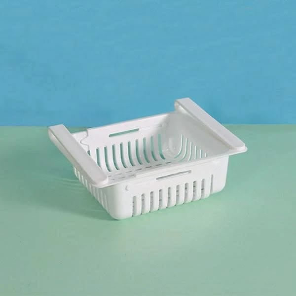 04-Stretchable Fridge Organizer Basket – Adjustable Space-Saving Storage Box