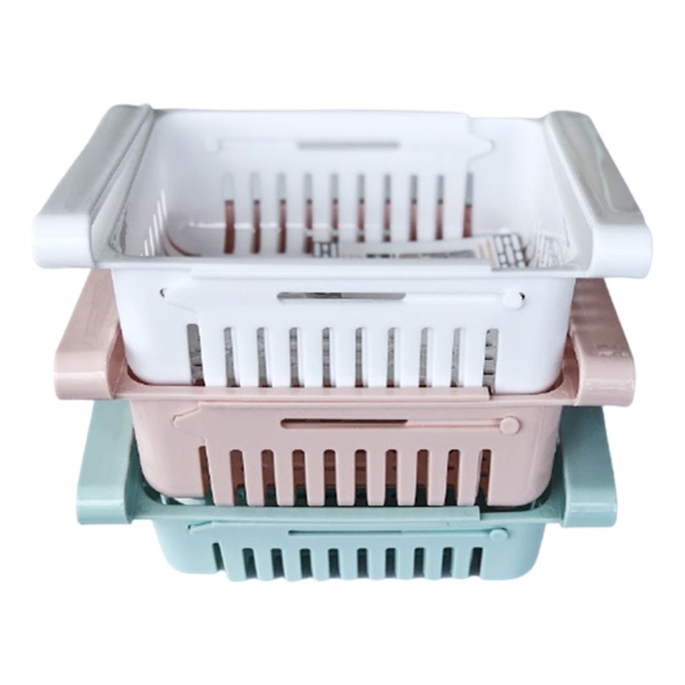 04-Stretchable Fridge Organizer Basket – Adjustable Space-Saving Storage Box