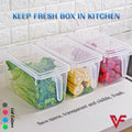 Pack of 3 Fridge Organizer Fresh Spacer Layer Storage Rack Drawer Basket Refrigerator Pull-out Drawers Fridge Freezer Storage Organizer Box with Lid and Handle Door Freezer Container Box Kitchen Organizer Plastic Basket Fruits Vegetable Basket