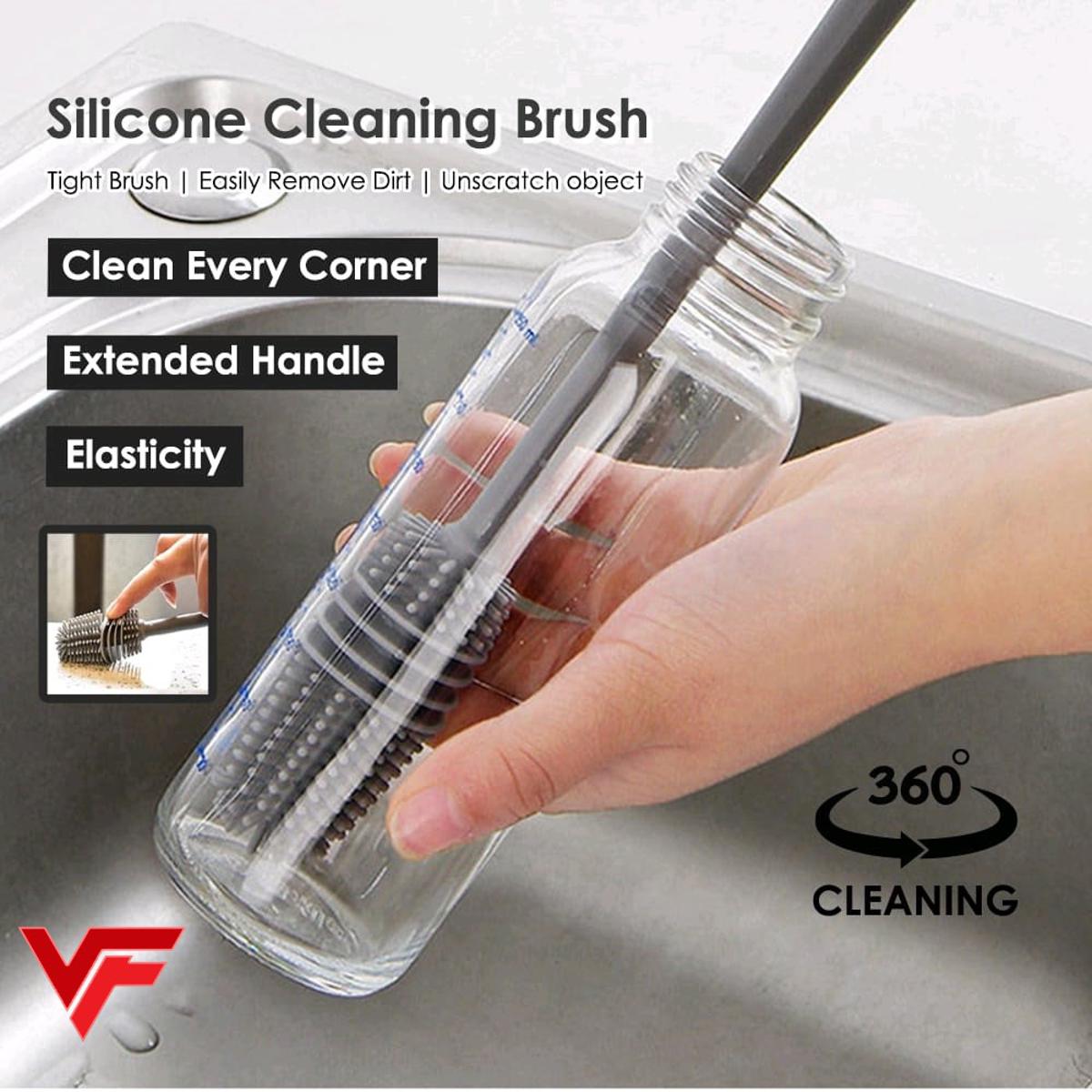 Silicone Bottle Cleaning Brush Bottle Brush Insulation Cup Washing No Deadend Long Handled Silicone Cleaning Brush Household Multifunctional Cleaning Tools
