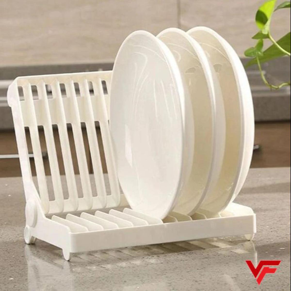 Small Kitchen Foldable Dish Plate Drying Rack Organizer Drainer Plastic Storage Holder Home Kitchen Sink Dish Kitchen Foldable Dish Rack Stand Holder Bowl Plate Organizer Tray Drainer Dry Rack