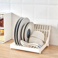 Small Kitchen Foldable Dish Plate Drying Rack Organizer Drainer Plastic Storage Holder Home Kitchen Sink Dish Kitchen Foldable Dish Rack Stand Holder Bowl Plate Organizer Tray Drainer Dry Rack