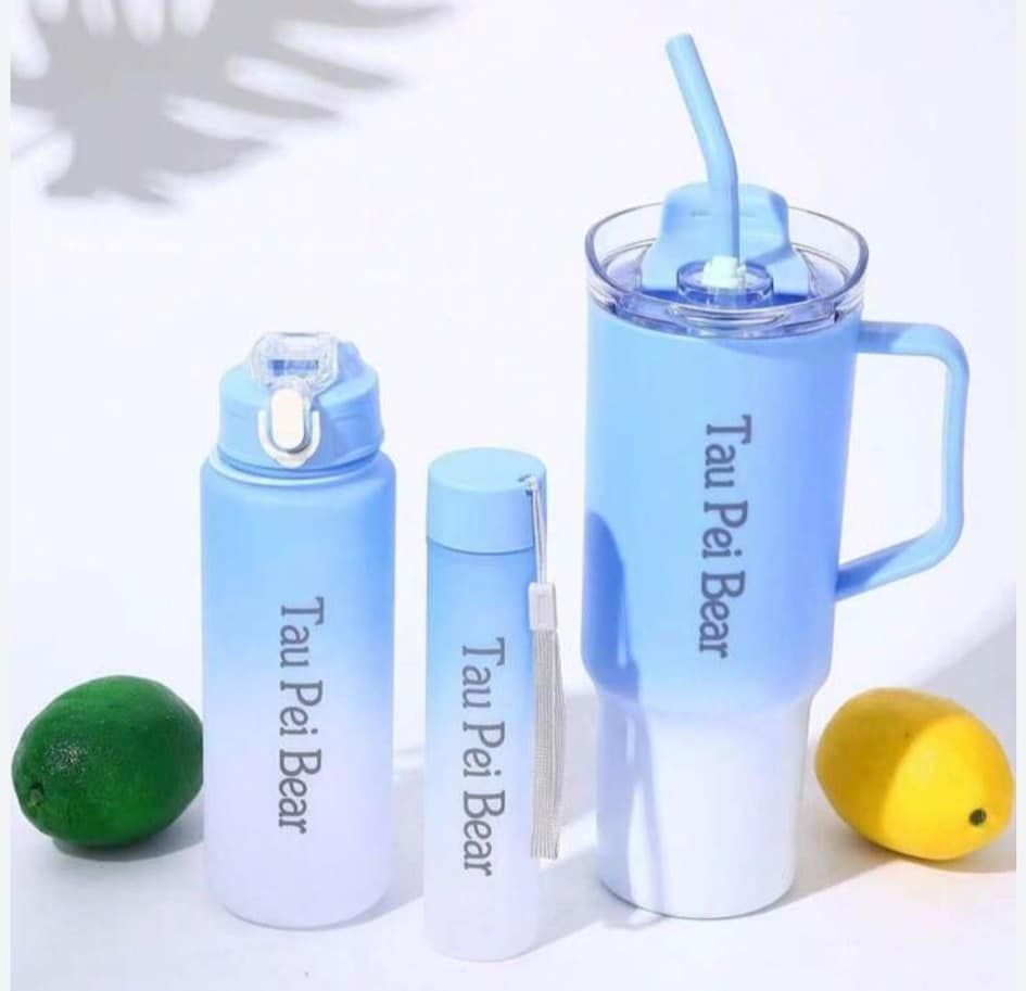 Tumbler 3 in 1 bottle set with Straw