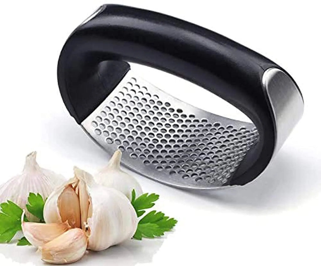 Stainless Steel Garlic Press – Manual Hand Press Kitchen Gadget