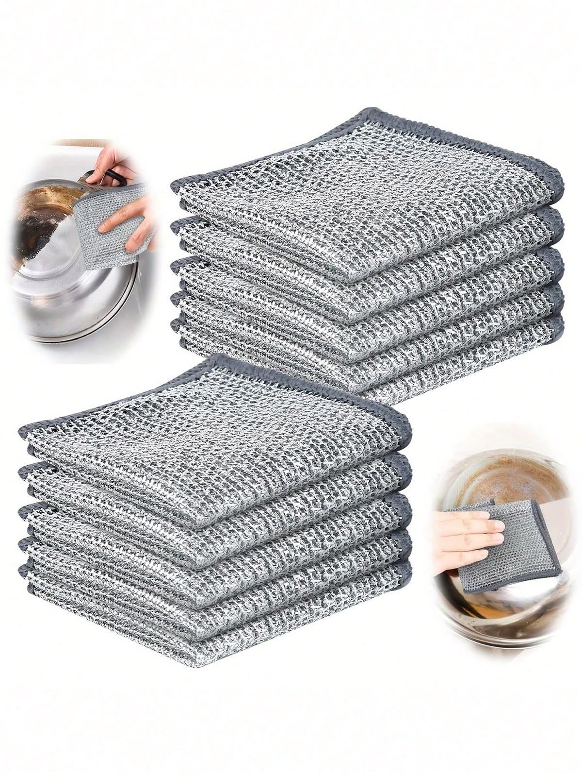 Pack of 12 Kitchen Steel Mesh Wire Dish Washer Cleaning Cloth