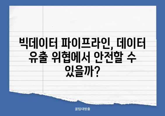 빅데이터 파이프라인 데이터 보안 강화 전략| 주요 위협과 해결 방안 | 데이터 보안, 빅데이터, 파이프라인, 보안 전략